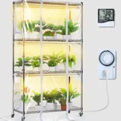Indendørs drivhus med Grow Light 4 etager, 180W, 59,1, planteregale, optimal belysning, hurtig vækst.
