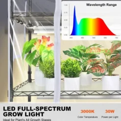 Indendørs drivhus med Grow Light 4 etager, 180W, 59,1, planteregale, optimal belysning, hurtig vækst.
