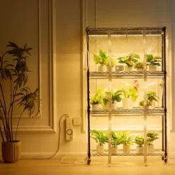 Indendørs drivhus med Grow Light 4 etager, 180W, 59,1, planteregale, optimal belysning, hurtig vækst.