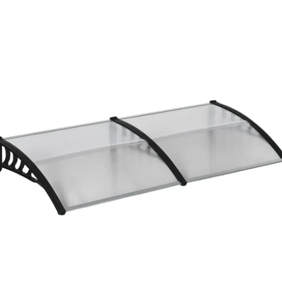 Indgangsbaldakin 200×96×27 cm med UV-beskyttelse – aluminium, sort