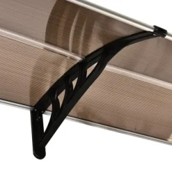 Indgangsoverdækning 75×195×23 cm – polycarbonat, sol- og regnbeskyttelse, brun