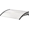 Indgangsoverdækning 89×122 cm – polycarbonat buet tag, UV-beskyttelse, hvid