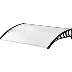Indgangsoverdækning 89×122 cm – polycarbonat buet tag, UV-beskyttelse, hvid