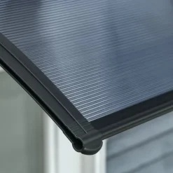 Indgangstag 100×75 cm – aluminium/polycarbonat, UV-beskyttelse, sort