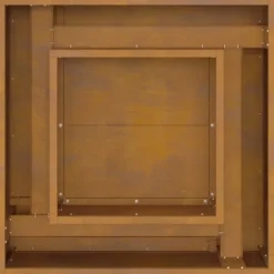 Industriel Bålplads i Stål - Udendørs Bålsted | Størrelse: 60x60x30 cm | Farve: Brun