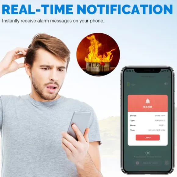 INF Smart WiFi Røgdetektor / Brandalarm med 3 års batterilevetid Hvid 0