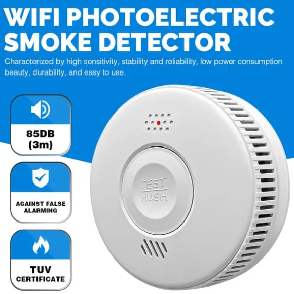 INF Smart WiFi Røgdetektor / Brandalarm med 3 års batterilevetid Hvid 0