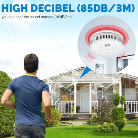 INF Smart WiFi Røgdetektor / Brandalarm med 3 års batterilevetid Hvid 0