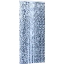Insektgardin 100 x 220 cm blå hvid og sølvfarvet - Insektgardin - Insektgardiner - Home & Living