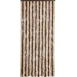 Insektgardin i chenille - Beskyt mod insekter | Farve: Beige og lysebrun | Størrelse: 90 x 220 cm