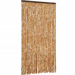 Insektgardin i chenille - Beskyt mod insekter | Størrelse: 100x220 cm | Farve: Okker og hvid