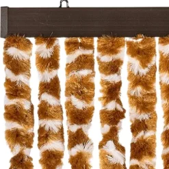 Insektgardin i chenille - Beskyt mod insekter | Størrelse: 100x220 cm | Farve: Okker og hvid