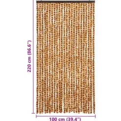 Insektgardin i chenille - Beskyt mod insekter | Størrelse: 100x220 cm | Farve: Okker og hvid