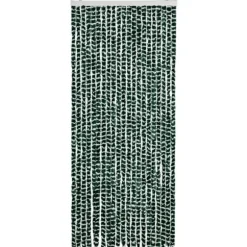 Insektgardin i chenille - Fluenet gardin | Farve: Grøn og hvid | Størrelse: 90x220 cm