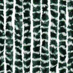 Insektgardin i chenille - Fluenet gardin | Farve: Grøn og hvid | Størrelse: 90x220 cm