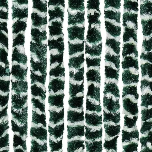 Insektgardin i chenille - Fluenet gardin | Farve: Grøn og hvid | Størrelse: 90x220 cm
