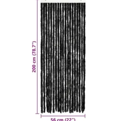 Insektgardin i chenille - Flue- og myggefrit | Farve: Antracitgrå | Størrelse: 56x200 cm