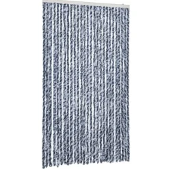 Insektgardin i chenille - Beskytter mod insekter | Farve: Blå og hvid | Størrelse: 118x200 cm