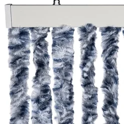 Insektgardin i chenille - Beskytter mod insekter | Farve: Blå og hvid | Størrelse: 118x200 cm