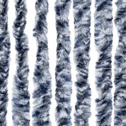 Insektgardin i chenille - Beskytter mod insekter | Farve: Blå og hvid | Størrelse: 118x200 cm