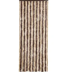 Insektgardin i chenille | Vandbestandigt og nemt at rengøre | Størrelse: 56x200 cm | Farve: Beige og lysebrun