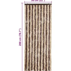 Insektgardin i chenille | Vandbestandigt og nemt at rengøre | Størrelse: 56x200 cm | Farve: Beige og lysebrun