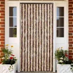 Insektgardin i chenille - Beskytter mod insekter | Farve: Beige og lysebrun | Størrelse: 100x220 cm