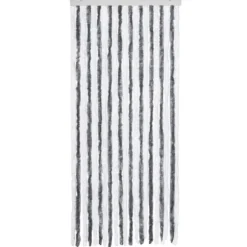 Insektgardin i chenille grå/hvid - Aftageligt og vandafvisende | Størrelse: 90x200 cm