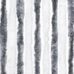Insektgardin i chenille grå/hvid - Aftageligt og vandafvisende | Størrelse: 90x200 cm