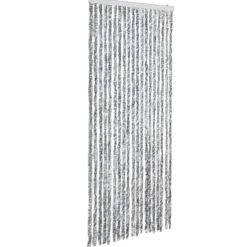 Insektgardin med chenilletråde - Myggenet til dør | Størrelse: 56x200 cm | Farve: Sølv