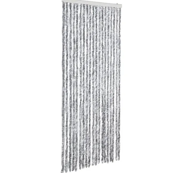 Insektgardin med chenilletråde - Myggenet til dør | Størrelse: 56x200 cm | Farve: Sølv