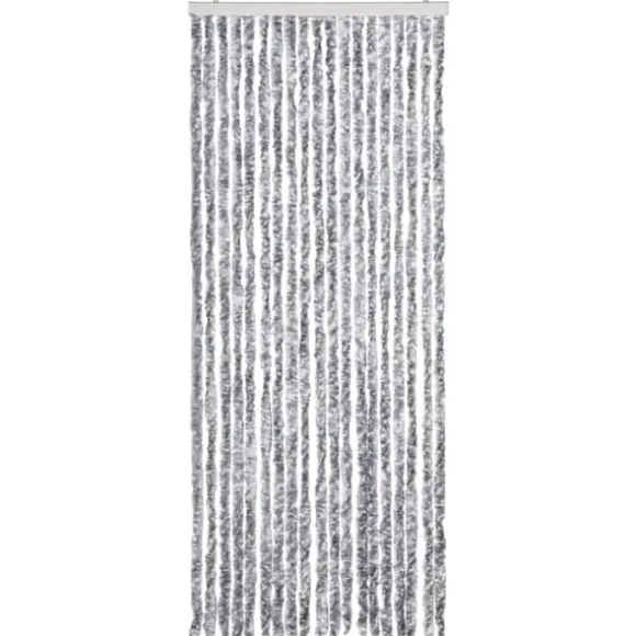 Insektgardin med chenilletråde - Myggenet til dør | Størrelse: 56x200 cm | Farve: Sølv