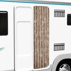 Insektgardin med chenilletråde - Ideelt til campingvogn | Farve: Beige/Lysebrun | Størrelse: 56 x 185 cm
