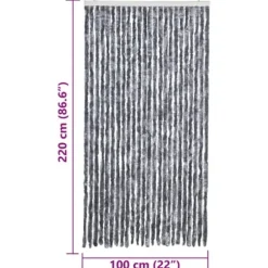 Insektgardin med chenilletråde - Beskytter mod insekter | Farve: Sølv | Størrelse: 100 x 220 cm
