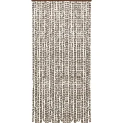 Insektgardin 100x220 cm chenille gråbrun og hvid - Insektgardin - Insektgardiner - Home & Living