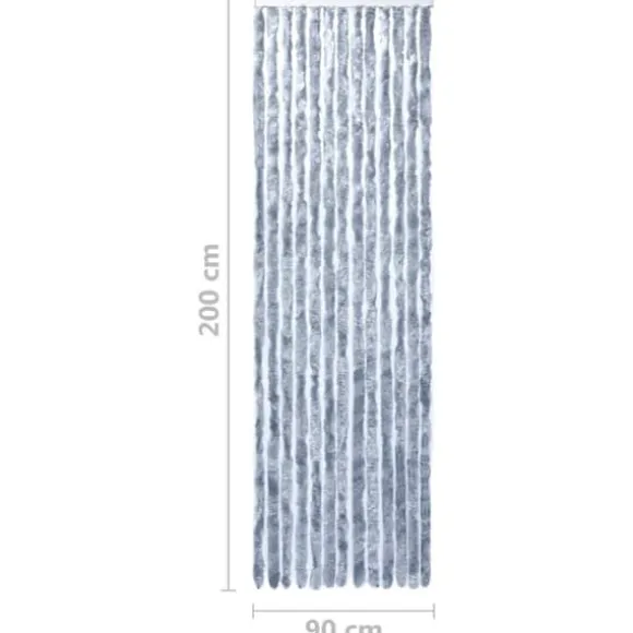 Insektgardin 90x200 cm chenille sølvfarvet - Insektgardin - Insektgardiner - Home & Living