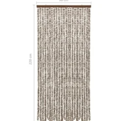 Insektgardin 90x220 cm chenille gråbrun og hvid - Insektgardin - Insektgardiner - Home & Living