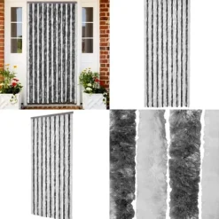 Insektgardin 90x200 cm chenille grå og hvid - Insektgardin - Insektgardiner - Home & Living