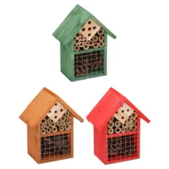Insekthotel i træ - 16 x 9 x 19 cm