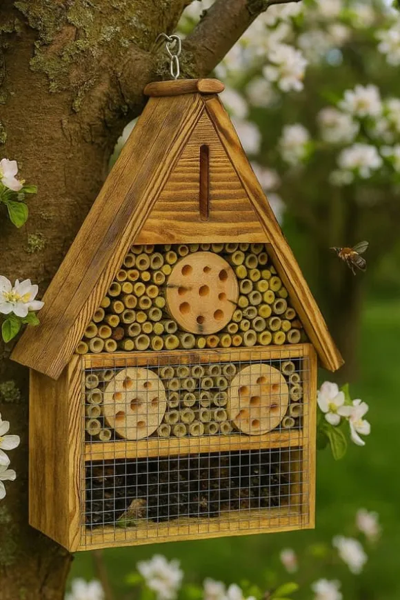 Insekthotel XXL 15.2 – hus til bier, humlebier og mariehøns – have