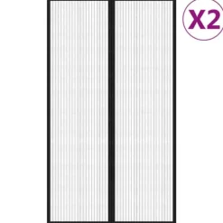 Insektnet til dør med magneter - 2 stk. | Farve: Sort | Størrelse: 200x80 cm