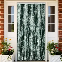 Insektsdraperi i chenille - Skydd mot insekter | Färg: Grön/Vit | Storlek: 100x220 cm