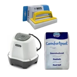Intex - Saltvandssystem 26662GS & Poolsalt 20 kg &WAYS skrubbebørste
