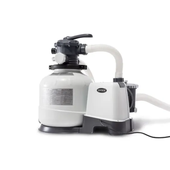 Intex - Sandfilterpumpe 10500 L/u & Filterzand 50 kg &WAYS Scruborstel