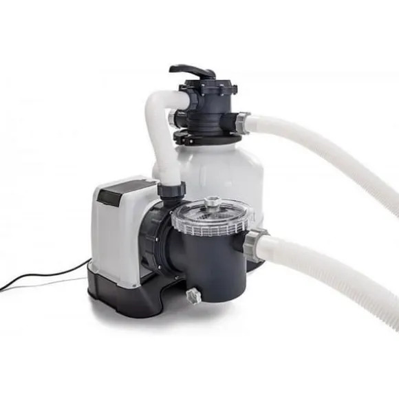 Intex - Sandfilterpumpe 10500 L/u & Filterzand 50 kg &WAYS Scruborstel