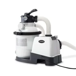 Intex - Sandfilterpumpe 5700 L/u & Filterzand 100 kg &WAYS Scruborstel