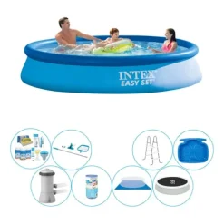 Intex Easy Set Rundt 366x76 cm - Deluxe Pool Sæt