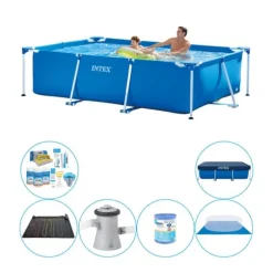 Intex Frame Pool Rektangulær 260x160x65 cm - Pool plus tilbehør