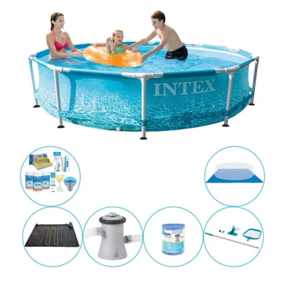 Intex Metalramme Rund Strand 305x76 cm - 7 stk - Poolpakke