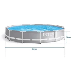 Intex overjordisk pool - 366x76cm - filterpumpe & tilbehør - grå